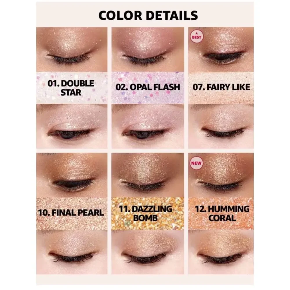 NIB Colorgram Milk Bling Shadow - Rose Gold & Iridescent Set (K-Beauty)